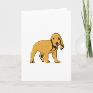 tarjeta de saludo golden cocker spaniel puppy