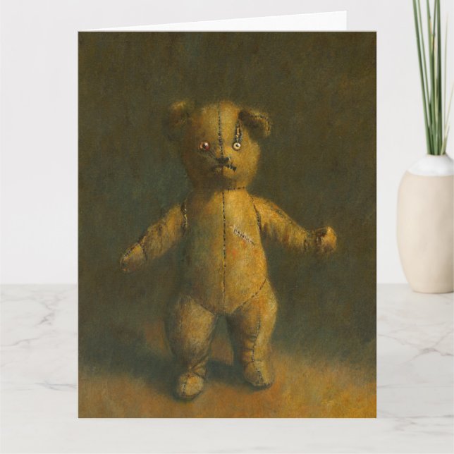 Tarjeta de saludo grande Zombie Teddy Bear (Anverso)