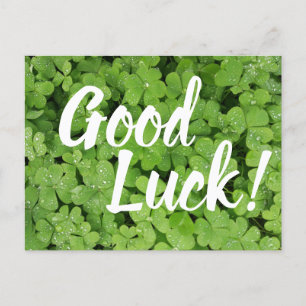 Tarjeta de saludo Green Shamrock Good Luck