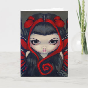 Tarjeta de saludo "Grumpy Red Fairy"