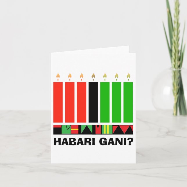 Tarjeta de saludo Habari Gani de A. McDaniel (Anverso)