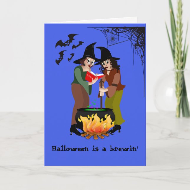 Tarjeta de saludo - Halloween, a veces Brewin' (Anverso)
