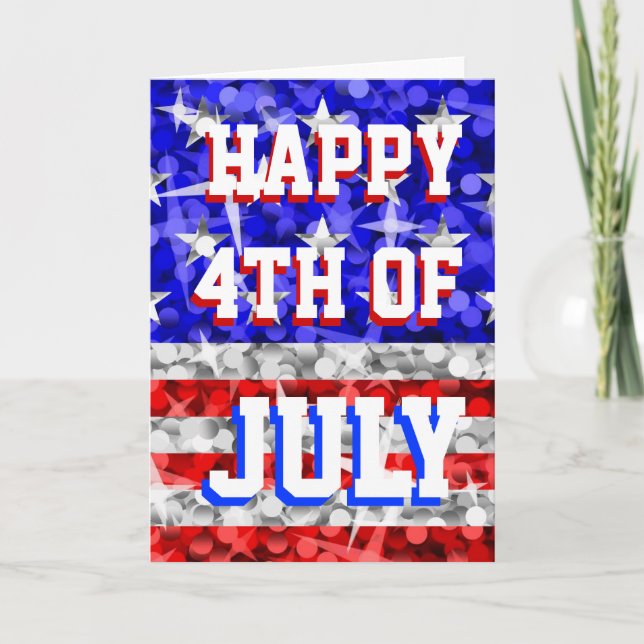 Tarjeta de saludo 'Happy 4th of July' de Glitz USA (Anverso)