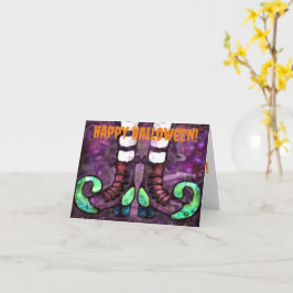 Tarjeta de saludo Happy Halloween Witch Boots