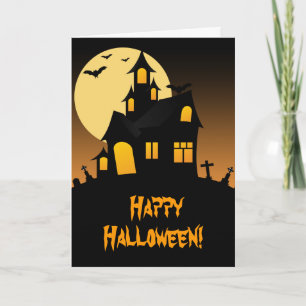 Tarjeta de saludo Haunted House Halloween