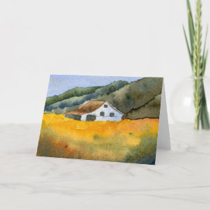 Tarjeta de saludo "Hay Fields" para rutas rurales