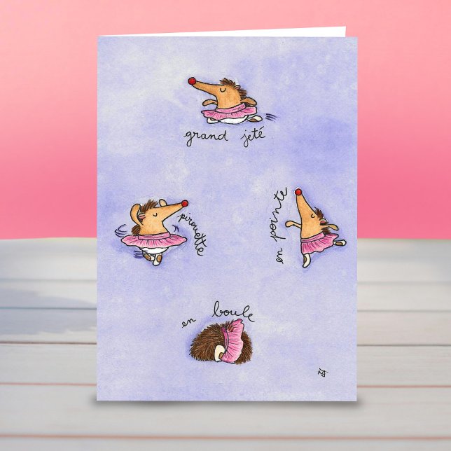 Tarjeta de saludo HEDGEHOG BALLET de Nicole Janes (Subido por el creador)
