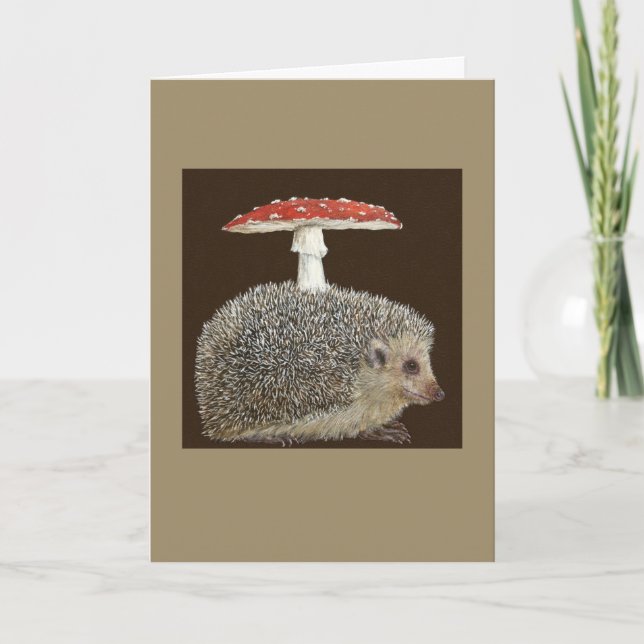 Tarjeta de saludo Hedgehog Umbrella #3 (Anverso)