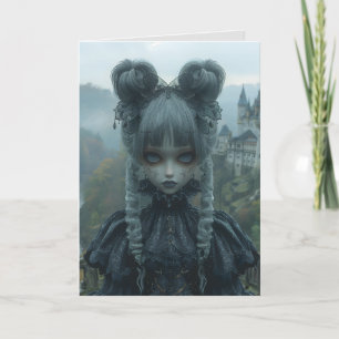 Tarjeta de saludo HELLO Chica de Gótico Gótico