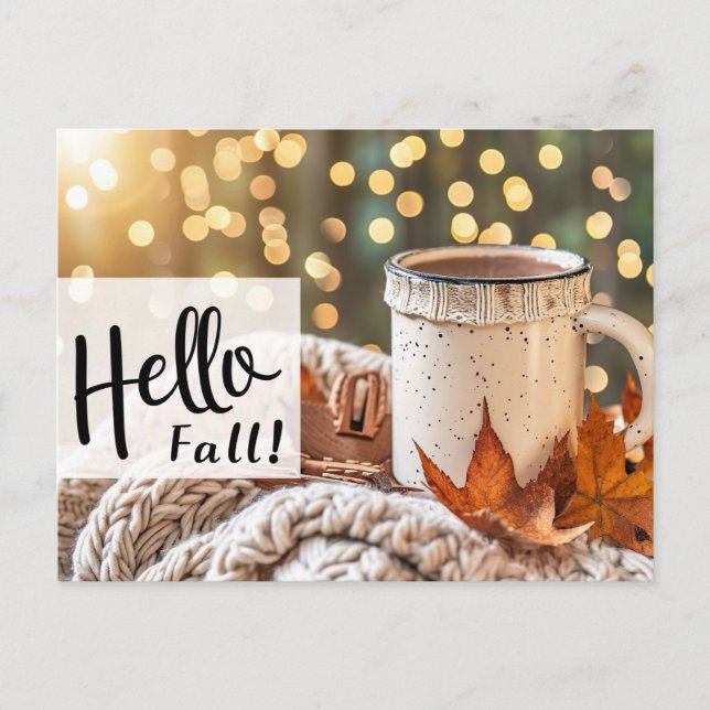 Tarjeta de saludo Hello Fall con barba (Anverso)