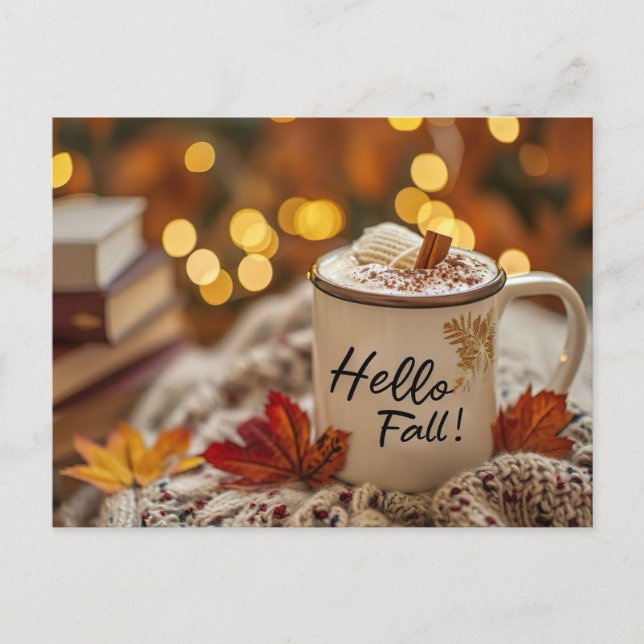 Tarjeta de saludo Hello Fall con barba (Anverso)