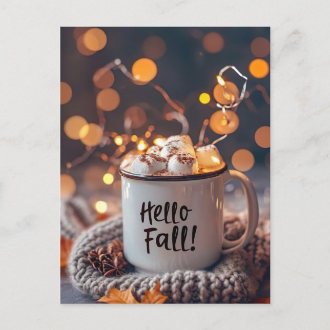 Tarjeta de saludo Hello Fall con barba (Anverso)
