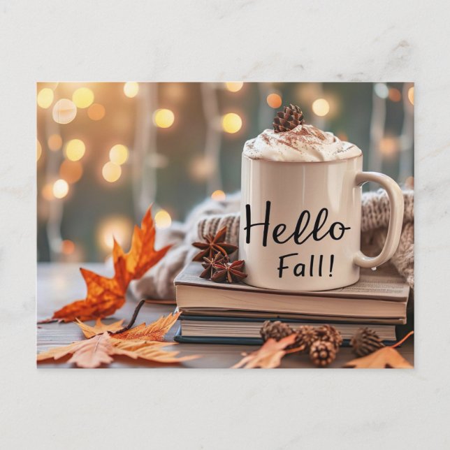 Tarjeta de saludo Hello Fall con barba (Anverso)