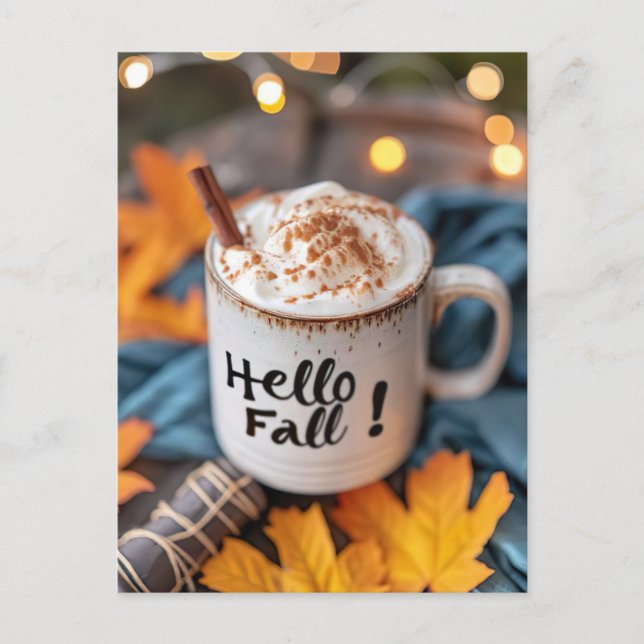 Tarjeta de saludo Hello Fall con barba (Anverso)