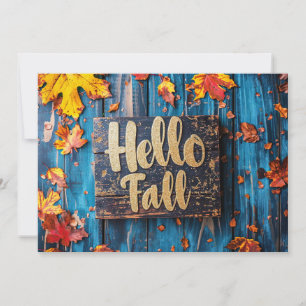 Tarjeta de saludo Hello Fall con flores