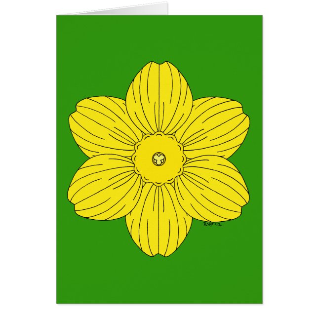 Tarjeta de saludo heráldica Daffodil (Frente)