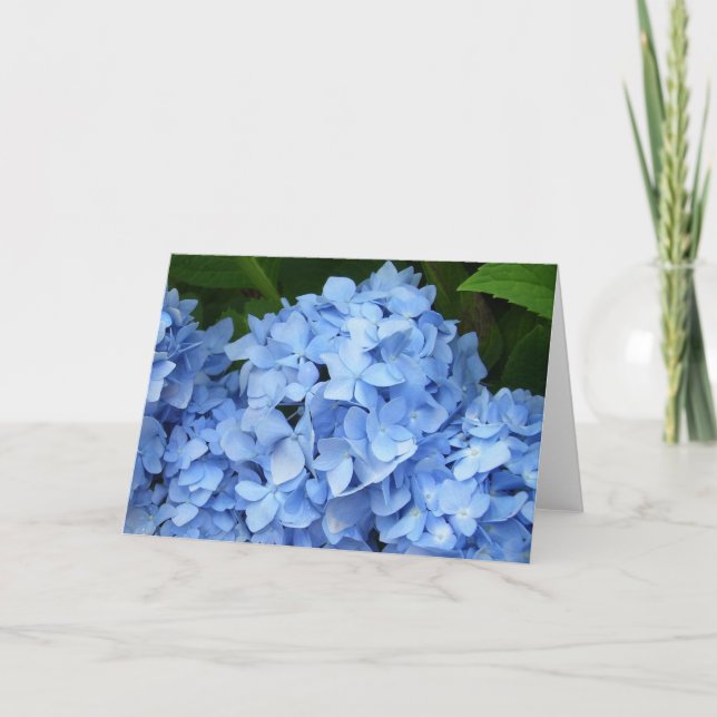 Tarjeta de saludo - Hidrangea azul (Anverso)
