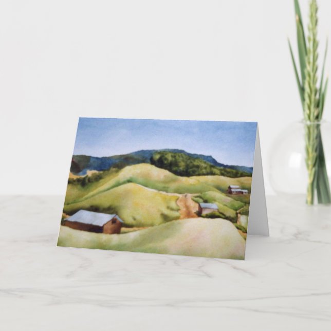 Tarjeta de saludo "Hill Country Farm" Country Road (Anverso)