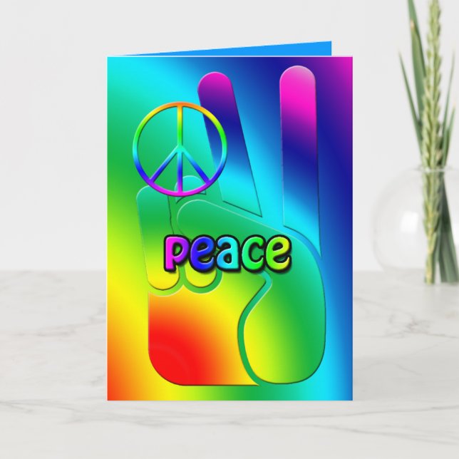 Tarjeta de saludo Hippie Peace (Anverso)