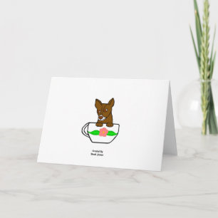 Tarjeta de saludo horizontal Teacup Chihuahua