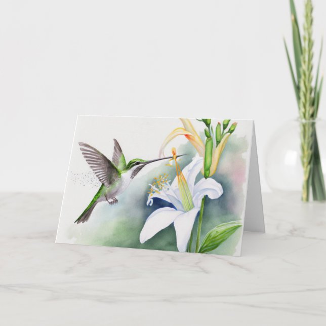 Tarjeta de saludo Hummingbird 3 (Anverso)