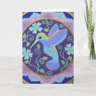Tarjeta de saludo Hummingbird mandala