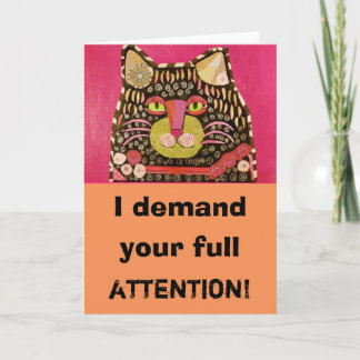 Tarjeta de saludo humorística con gato Guay