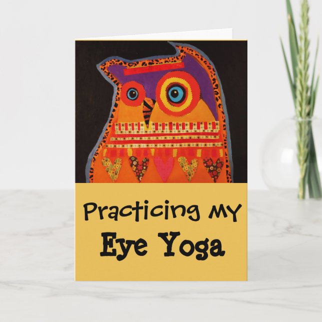 Tarjeta de saludo humorística con Lechuza Guay (Anverso)