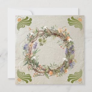 Tarjeta de saludo Imbolc Wreath Pagan Holiday