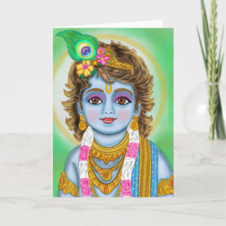 Tarjeta de saludo infantil Lord Krishna