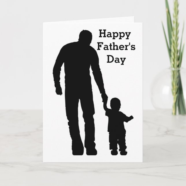 Tarjeta de saludo infantil Silhouette Dad Walking (Anverso)