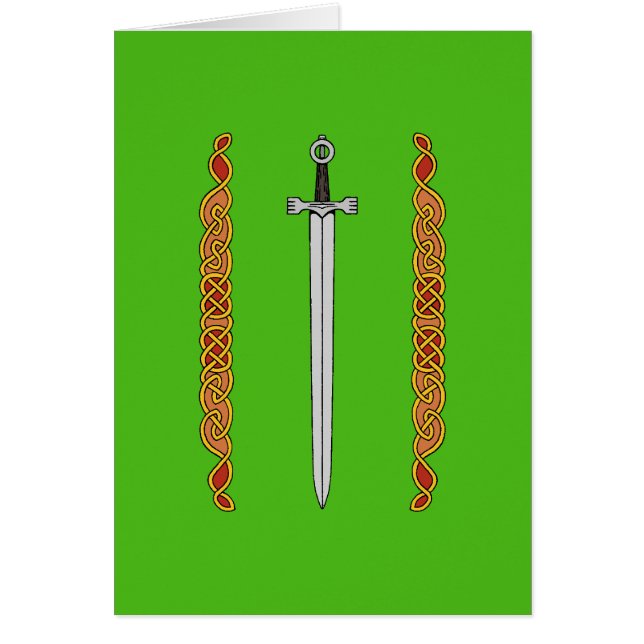 Tarjeta de saludo irlandesa Sword and Knotwork (Frente)