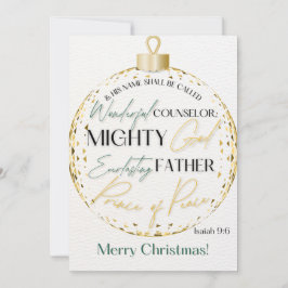 Tarjeta de saludo Isaiah 9:6 de la Escritura de na