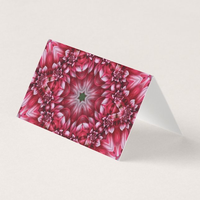 Tarjeta de saludo Kaleidoscopic Crimson Dahlia Bla (Anverso)