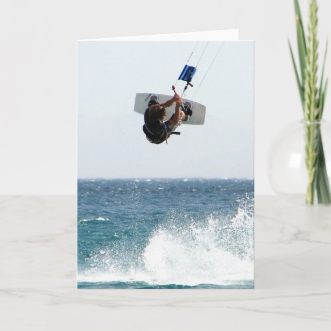 Tarjeta de saludo Kiteboarding Jump (Anverso)