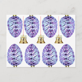 Tarjeta de saludo Lavender Pinecones and Bells