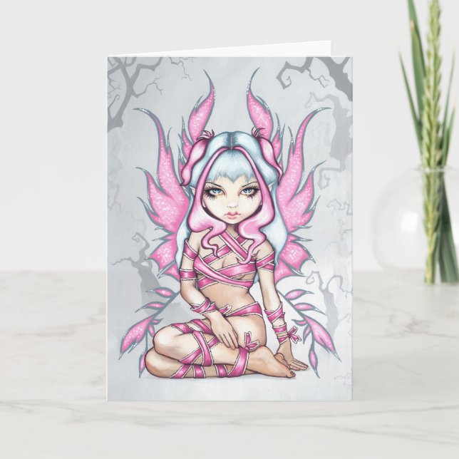 Tarjeta de saludo "Lazo Rosa" (Anverso)