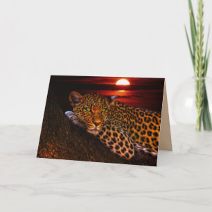 tarjeta de saludo leopard kitty