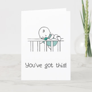 Tarjeta de saludo lindo bebé ánimo de buena suerte