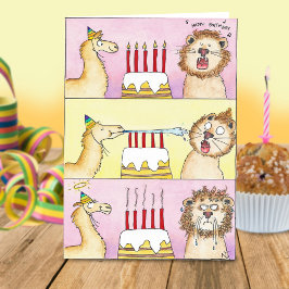 Tarjeta de saludo LLAMA AND LION de Nicole Janes