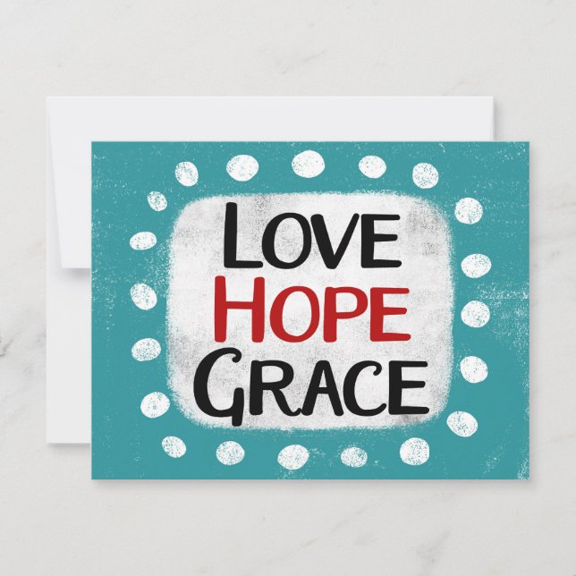 Tarjeta de saludo Love Hope Grace (Anverso)