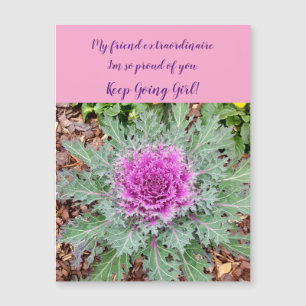 Tarjeta de saludo magnético de flor de aliento