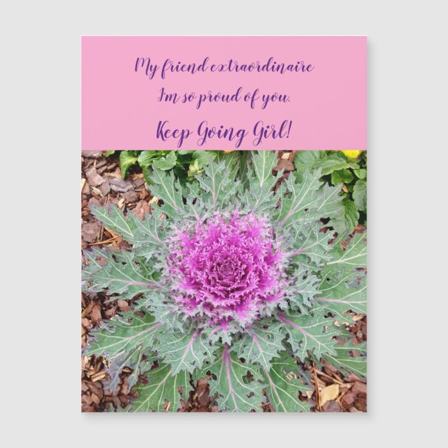 Tarjeta de saludo magnético de flor de aliento (Anverso)