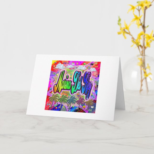 Tarjeta de saludo Marina Del Rey Vista Express (flor amarilla)