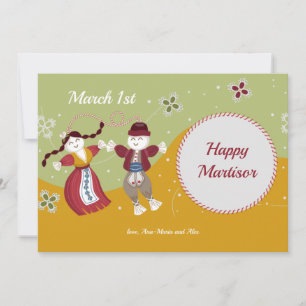 Tarjeta de saludo Martisor Dolls