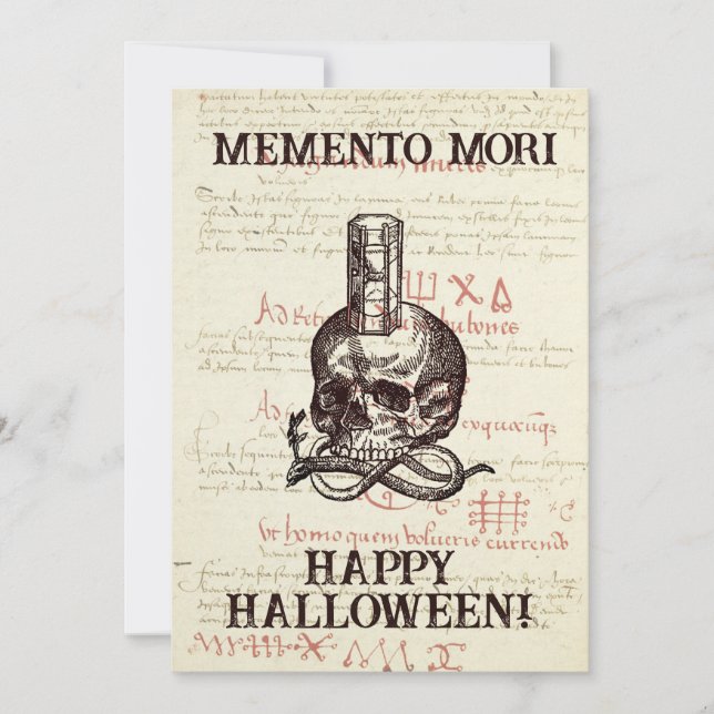 Tarjeta de saludo Memento Mori Halloween (Anverso)