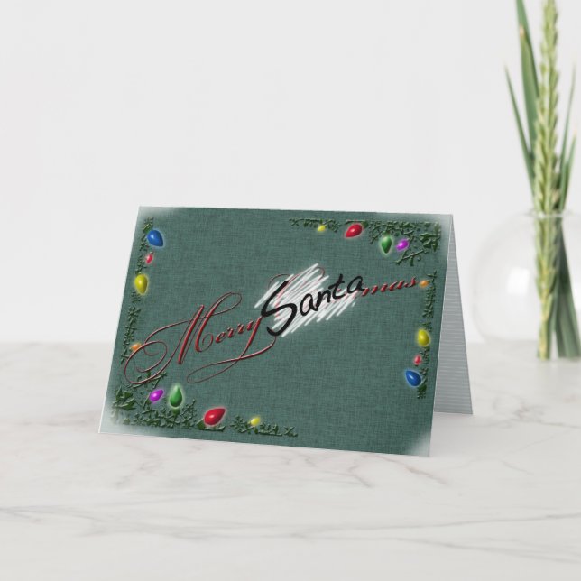 Tarjeta de saludo "Merry SANTAmas" (Anverso)