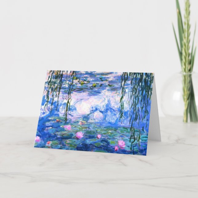 Tarjeta de saludo Monet Pink Water Lilies (Anverso)
