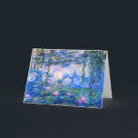 Tarjeta de saludo Monet Water Lilies<br><div class="desc">Tarjeta de bienvenida Monet Water Lilies. Pintura de óleo sobre lienzo de 1916. Monet pintó su famoso estanque de nenúfares obsesivamente durante los últimos años de su carrera, inspirándose en la luz del sol y su efecto cambiante sobre el agua y las flores acuáticas y el follaje. Este cuadro presenta...</div>