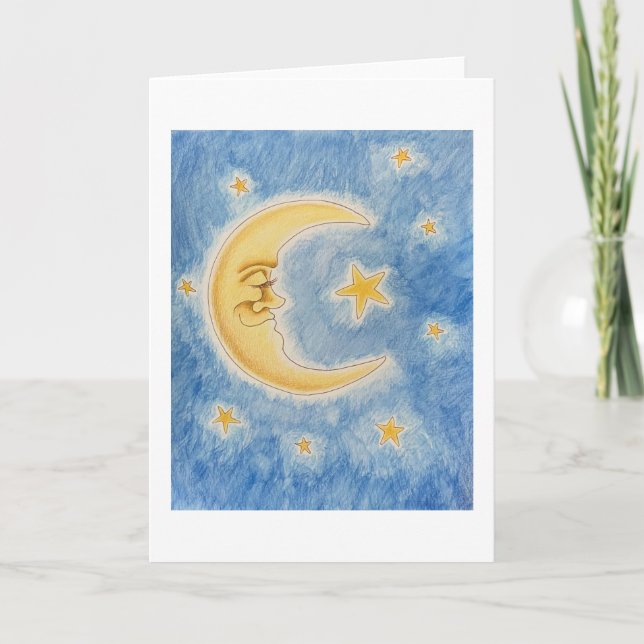 Tarjeta de saludo Moon and Stars (Anverso)
